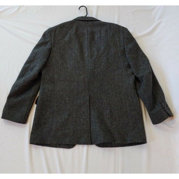 Men's Lacrosse Gray Herringbone Jacket Tailored Blazer Made in the USA Macon GA - Picture 5 of 9